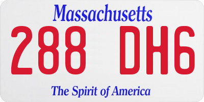 MA license plate 288DH6