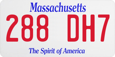 MA license plate 288DH7