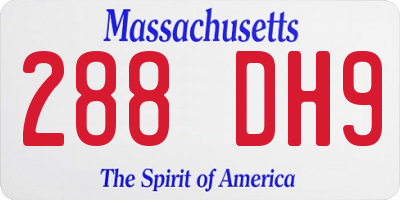 MA license plate 288DH9