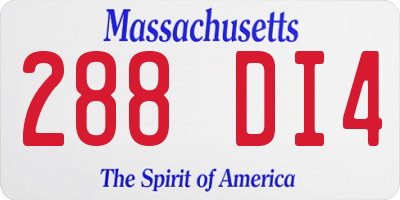 MA license plate 288DI4