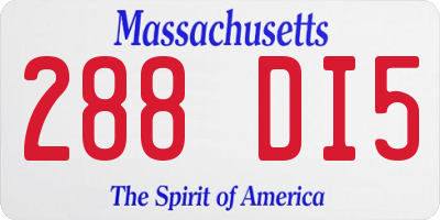 MA license plate 288DI5