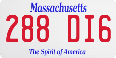 MA license plate 288DI6
