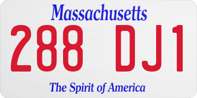 MA license plate 288DJ1