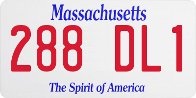 MA license plate 288DL1