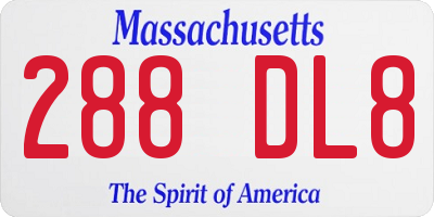 MA license plate 288DL8