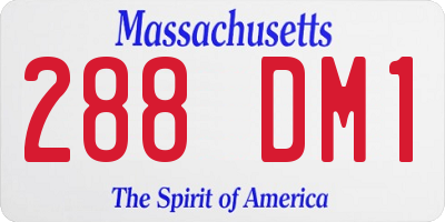 MA license plate 288DM1