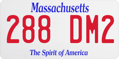 MA license plate 288DM2