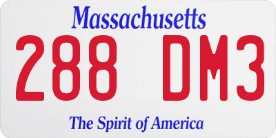 MA license plate 288DM3