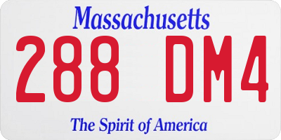 MA license plate 288DM4