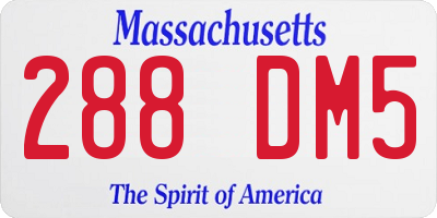 MA license plate 288DM5