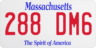 MA license plate 288DM6