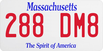 MA license plate 288DM8