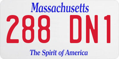 MA license plate 288DN1