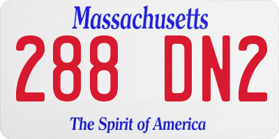 MA license plate 288DN2