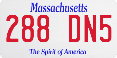 MA license plate 288DN5