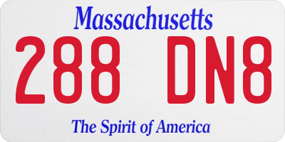 MA license plate 288DN8