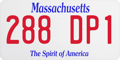 MA license plate 288DP1
