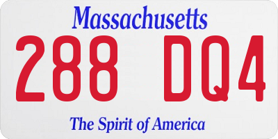 MA license plate 288DQ4