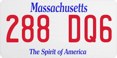 MA license plate 288DQ6