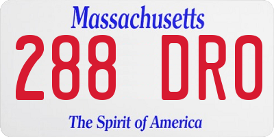 MA license plate 288DR0