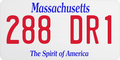 MA license plate 288DR1
