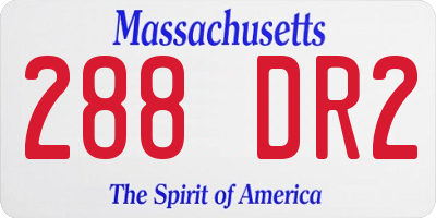 MA license plate 288DR2
