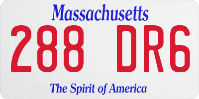 MA license plate 288DR6