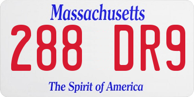 MA license plate 288DR9