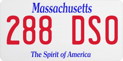 MA license plate 288DS0
