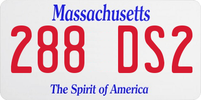 MA license plate 288DS2
