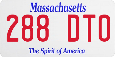 MA license plate 288DT0