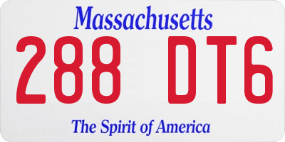 MA license plate 288DT6