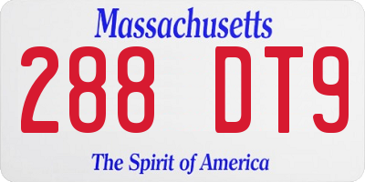 MA license plate 288DT9