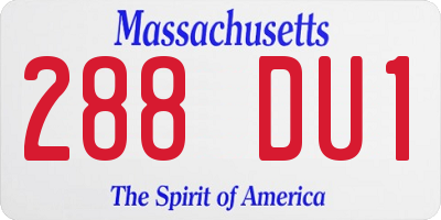 MA license plate 288DU1