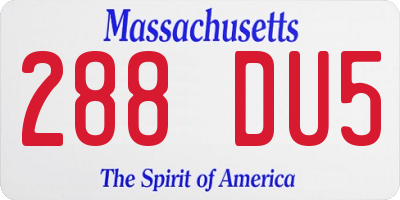 MA license plate 288DU5
