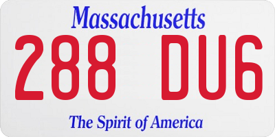 MA license plate 288DU6