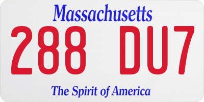 MA license plate 288DU7