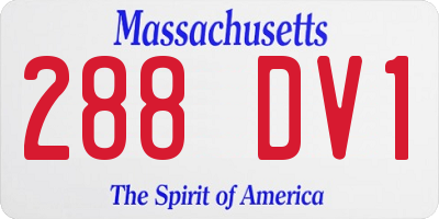MA license plate 288DV1