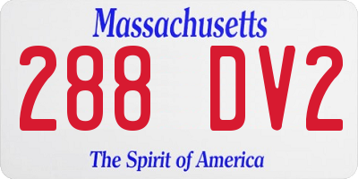 MA license plate 288DV2