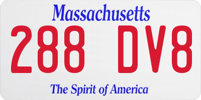 MA license plate 288DV8