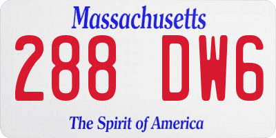 MA license plate 288DW6
