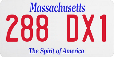 MA license plate 288DX1