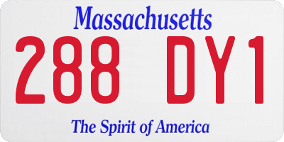 MA license plate 288DY1