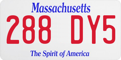 MA license plate 288DY5