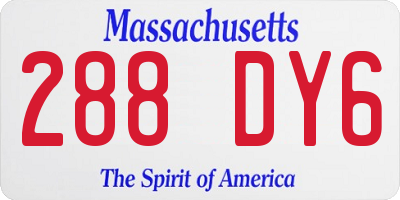 MA license plate 288DY6