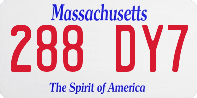 MA license plate 288DY7
