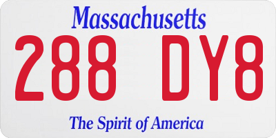 MA license plate 288DY8