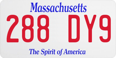 MA license plate 288DY9