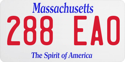 MA license plate 288EA0