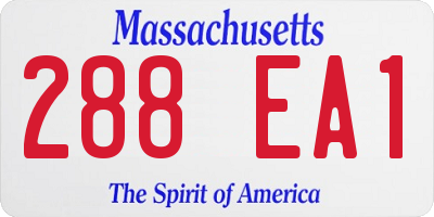 MA license plate 288EA1